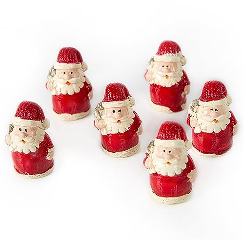 Logbuch-Verlag 6 Weihnachtsmann Santa Claus Figuren Miniatur kleines Geschenk Weihnachten für Kunden, Kollegen, Mitarbeiter 4 cm