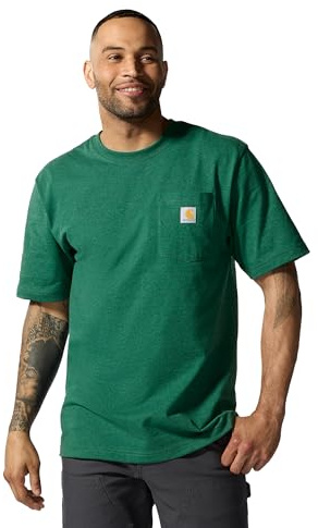 Carhartt T-shirt med lös passform, tungvikt, kortärmad ficka (stor och lång), North Woods Heather, L