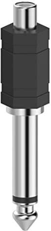 Hama 00205188 - Adattatore audio Cinch-RCA/jack, 1 connettore RCA femmina e 1 jack maschio da 6,35 mm, colore: Nero