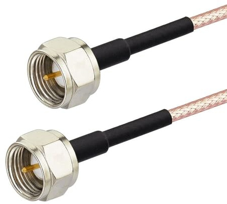 SUPERBAT 3ft F-Type Coax Cable, 75 Ohm RG179, Male to Male, for TV, Modem, Tuner, Satellite, Digital TV Aerial, Broadband, High-Speed Internet
