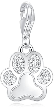 LaMenars Love Verschluss Charms 925 Silber für Frauen Familie Freundin Mutter Herz Anhänger Charm Geeignet für Armbänder & Halsketten Geburtstag Muttertag Geschenk (Hundepfote)