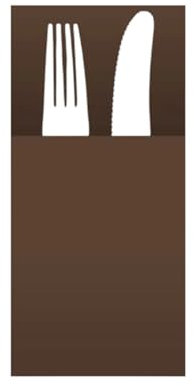 200 Pieces Pocket Napkins Dry Paper Cutlery Holder 30x40 (Cocoa)