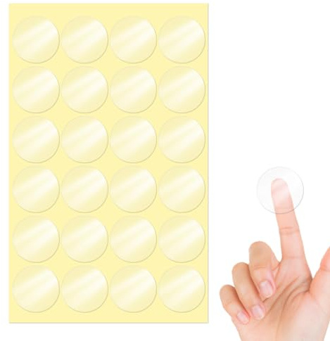 YIKIADA Transparent självhäftande prickar 40 mm självhäftande vinyl rund stängning klistermärken transparenta självhäftande etiketter vattentäta punktklistermärken för förpackning kuvert lådor 240
