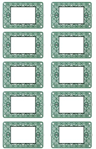 BRATEK Supporto compatibile con vimar plana placca 3 moduli, 10 pezzi compatibili con vimar plana supporto 3 moduli, Placchette interruttori luce e prese