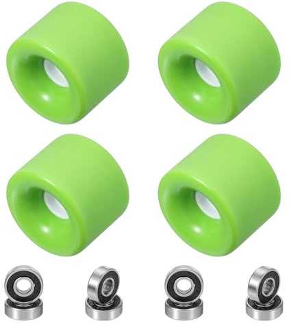 PATIKIL 70 mm skateboardhjul 1 set 78 A hårdhet gatuhjul PU cruiser-hjul med 608RS lager för skateboards utbyte, frostat ljusgrönt