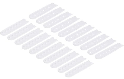 QUARKZMAN 16 Coppie Copertura Cinghia Snapback, 7 Fori Plastica Regolabile Cinturino Snap Cintura di Ricambio per Riparazione Cappello (Bianco)