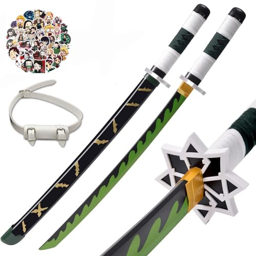 31inch Demon Anime Samurai Sword With Sheath， Bamboo Replica Ninja Katana | 76cm Handmade Wooden Cosplay Original Texture Style Prop Display Gift For Kids Halloween Collection Decorative Toy