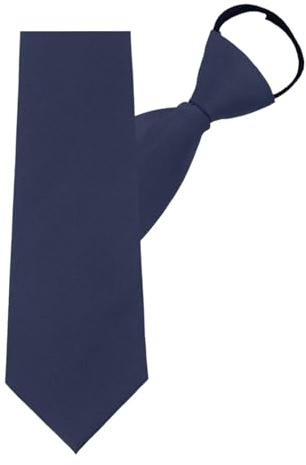 Keyoung Krawatte für Herren Vorgebundene verstellbare Krawatten mit Reißverschluss,Krawatte Herren Klassische 8 cm Satin elegante Hochzeitskrawatten für Büro oder Feiertagsveranstaltungen-Nachtblau