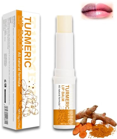 Turmeric Lip Balm for Dark Lips,Brightening Balm for Smokers&Non-Smokers,Lip Lightening, Fade-Lip-Discoloration and Repair for Dry Cracked Lips, Deep Moisturizing Highlighter