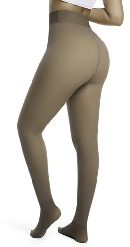DIKER Collant Polaire Femme Collant Thermique Femme, doux et confortables | Collants chauds d’hiver, Effet Transparent, Grande Élasticité, Taille Haute, Choix : version extra-longue ou sans pieds