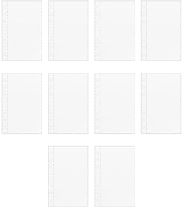 Lot de 10 manchons de - 15,7 cm - Pochettes de poche rechargeables à 6 anneaux - Pour autocollants, photos, cartes et argent liquide