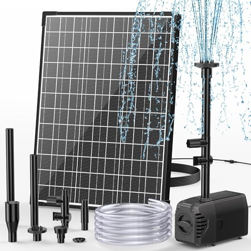 POPOSOAP Solar Fountain Pump, 20W Solar Powered Water Pump 320GPH Flow Adjustable, Solar Pond Pump with 4 Spray Patterns for Garden, Ponds, Fish Tank, Waterfall