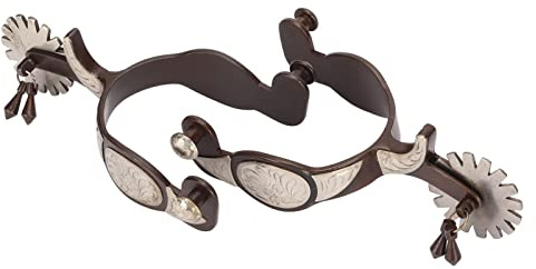Genérico Espuelas De Vaquero Occidental, Diseño Retro con Grabado Floral, Engranajes Giratorios para Una Conducción Cómoda, Material Duradero De Acero con Bajo Contenido De Carbono
