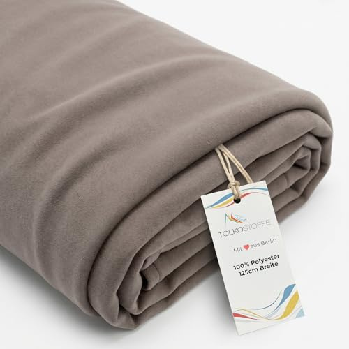 TOLKO lätt dekomolton tyg | gardintyg 125 cm bred | fotostudio bakgrundmässa teaterscen biograf moltontyg metervara för dekoration (taupe)