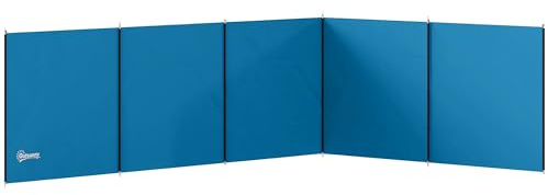 Outsunny Camping Windbreak, Foldable Portable Wind Blocker w/Carry Bag and Steel Poles, Beach Sun Screen Shelter Privacy Wall, 780cm x 150cm