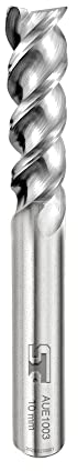 SPEED TIGER AUE Carbide Square End Mill for Aluminum Applications - High Feed U-Type Design - for Roughing and Finishing - 3-Flute, Uncoated - AUE1003 - Made in Taiwan (1 Piece, 10 mm)