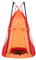 COSTWAY Ø 100cm Nestschaukel mit Zelt, Gartenschaukel bis 150kg belastbar, Kinderschaukel mit Tür und Fenster, Schaukel für Indoor und Outdoor, inkl. höhenverstellbarem hängendem Seil (Orange)