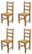 t m c s Tommychairs - Set 4 sillas Rustica para Cocina y Comedor, Estructura en Madera de Haya Color Roble y Asiento en Paja