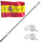 INFLATION Asta de Bandera de Aluminio, Acero Inoxidable 150-180 CM Kit de asta de Bandera con Anillos giratorios, Incluye Bandera de Alemania de 150 * 90 cm,(mástil con Banderas, sin Soporte)