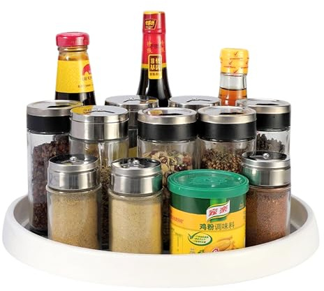 Vinsani Round Turntable Organizer Multifunctional Non-Slip Spice Rack Kitchen Storage Lazy Susan for Pantry, Cupboards, Kitchen Cabinets, Fridge, Makeup & Craft Accessories Holder (Large)