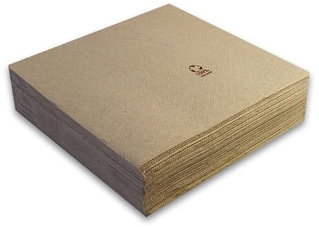 MORIGAMI Servilletas de Papel 40x40 cm Punta Punta – 200 Unidades, 2 Capas, Alta Absorción, para Hostelería, Eventos y Restaurantes, Color Natural