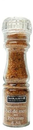 Moulin sel de mer aux poivrons et ail 140g - Savor & Sens
