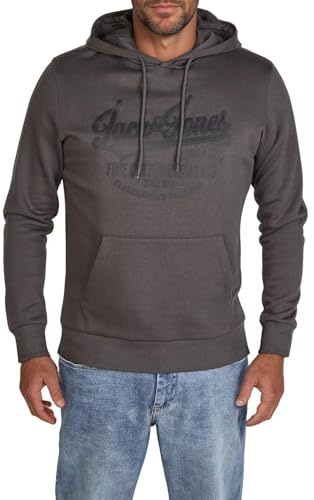 JACK & JONES JJEADRIAN Sweat pour homme, à capuche, coupe droite, noir, gris, vert, marron, beige, bleu, tailles S, M, L, XL, XXL, 3XL, XL