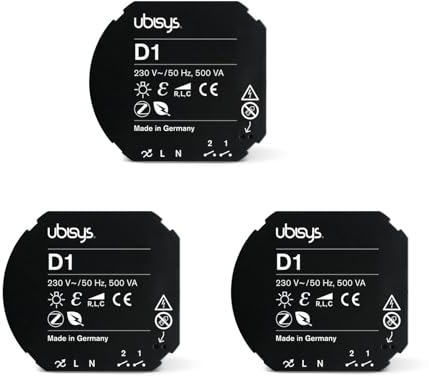 Erweiterungs-Set Dimmer 3 | 3x ubisys Zigbee Dimmer D1: Zigbee Funk-Dimmaktor zum Nachrüsten | Bis zu 500VA | Für eine intelligente Beleuchtung in Ihrem Smart Home. Sie sparen 71,-€.