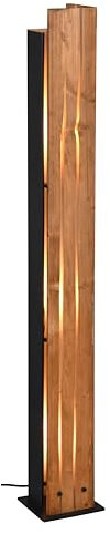 Trio Leuchten Stehleuchte Karuni 463300330, Metall Schwarz matt, Holz naturbelassen, exkl. 3x E27