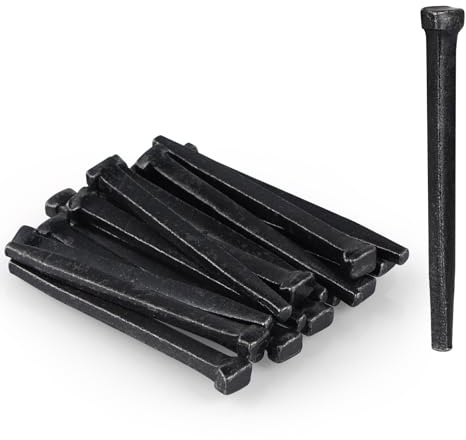 MOLIGOU 20 Pcs Wrought Head Nails, 2.5 Vintage Square Head Nails, Hand Forged Nail for Woodwork Project, Hanging Decoration