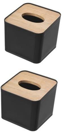 Happyyami Caja De Pañuelos De Papel Cuadrada 2 Unidades Porta Servilletas Compacta para Oficina Sala De Estar Decorativa 4.33X4.33X7.48In