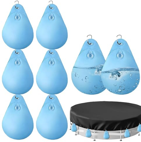 Bolsas de lastre para piscinas de invierno - Anclajes de cierre para piscinas, soportes para bordillos de tiendas | Recipientes de agua anticongelante de PVC con hebillas de fijación, cortavientos