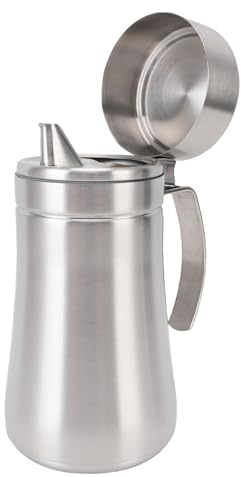 SUNGOOYUE Bottiglia Dispenser per Olio D'oliva, Bottiglia per Olio Antiruggine per Uso Alimentare in Acciaio Inossidabile con Bocca Larga e Beccuccio Antigoccia per Versare con Precisione (500ML)