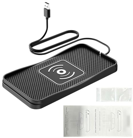 Shkalacar Cargador Inalámbrico para Automóvil, Plataforma de Carga Rápida de 20 W con Certificación para, Soporte Tablero Salida Múltiples Eng (Cable USB 1m)