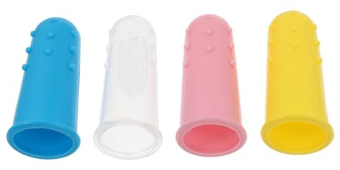 LAPYAPPE Cepillo de Dientes de Silicona para Limpieza Oral para Bebés y, 4 Unidades, y Seguro Color Aleatorio y