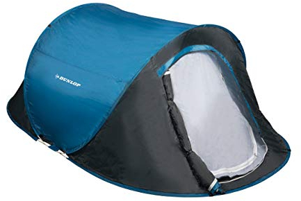 Dunlop 2 Personen Zelte Pop-up, Kuppelzelt Camping Outdoor Zelt, Blau/Grau, 255 x 155 x 95 cm