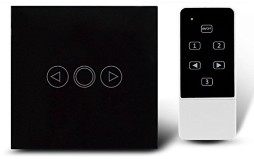 Variateur d'intensité standard UE - Panneau en verre cristal - 1 vitesse - 1 voie - Applique murale - Interrupteur tactile à distance