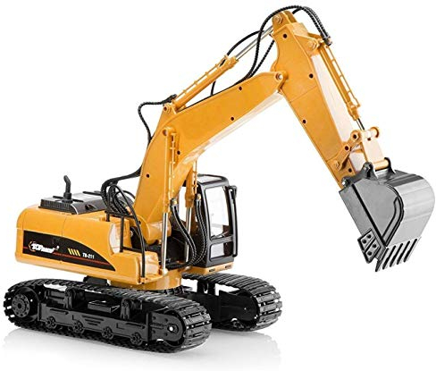 Top Race Bagger Spielzeug mit beweglicher Schaufel und Schaufelarm, Schaufelbagger, Metall Traktor mit drehbarer Kabine, Kinderspielzeug für Jungen und Mädchen, Baustellenfahrzeug für Kinder