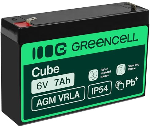 Green Cell Battery Replacement Gel AGM 6V 7Ah Rechargeable Sealed Lead Acid Battery Maintenance Free Battery Replacement Battery for Medical Equipment Electric Toys Home Alarm