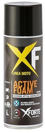 XFORTE Active FOAM - Schiuma Detergente e Igienizzante per Moto e Casco, Senza Acqua e Senza Risciacquo, Biodegradabile Pulizia moto e casco 400 ml