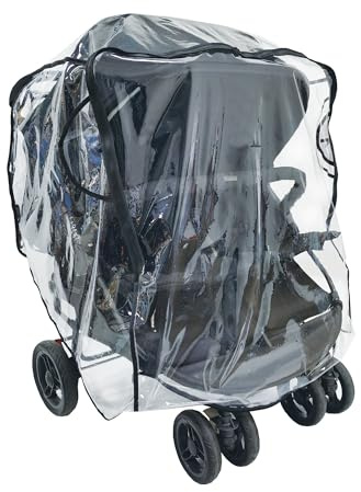Ezkindheit Habillage pluie taille unique pour double poussette, housse de pluie côte à côte pour poussette bébé