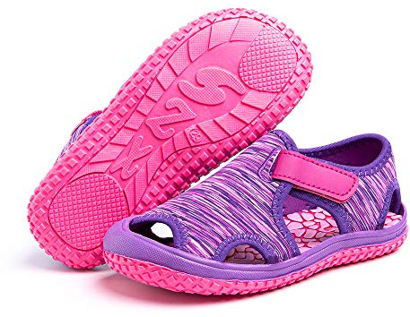 Hitmars Sandali Bambina Bambino Unisex Estivi Sandali Bimba Bimbo Spiaggia Anti Scivolo Traspiranti Sportivi Scarpe da Corsa Rosa Viola Blu Grigio Verde EU 21-31 Viola1 23