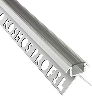tktrading24 C-T77 LED Premium Fliesenprofil Ecke aussen 12mm silber - 2m klar