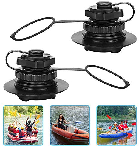 KLYNGTSK 2 PCS Air Valve Inflatable Boston Valve One-way Inflation Boat Spiral Air Plugs Replacement Screw Boston Valve ABS Plastic Boston Screw Valve for Rubber Dinghy Raft Kayak Pool Boat Airbeds