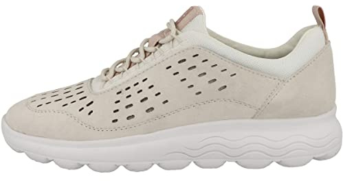 Geox Tenis D Spherica para niña, Blanco Crema, 3 UK