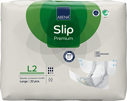 ABENA Slip Premium All-In-One Incontinence Pads For Men & Women, Eco-Labelled - Large 2, 100-150cm Waist, 3100ml Absorbency, 22PK