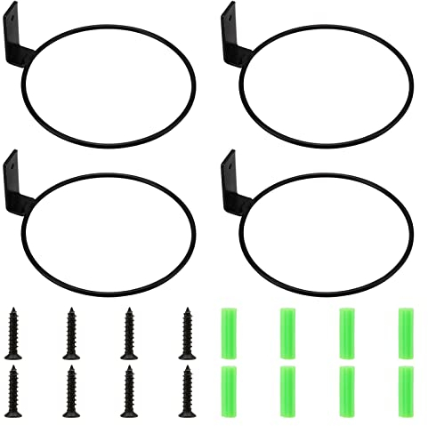ZEONHEI 4 anelli porta vasi da fiori da 15,2 cm, montaggio a parete, supporto per piante da appendere, per giardino, recinzione, balcone, decorazione per la casa