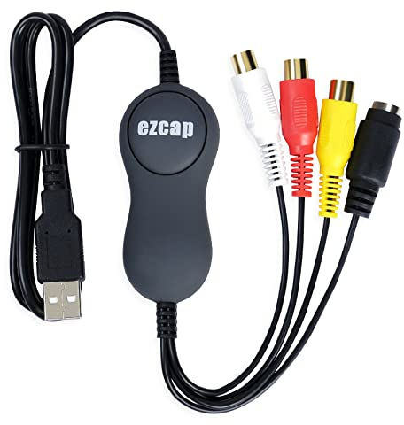Tarjeta capturadora de vídeo USB 2.0, convertidor de VHS/VCR a Digital, digitaliza vídeo analógico para Mac o Windows, Convierte fácilmente VHS/VCR/TV a DVD