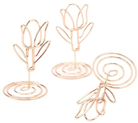 20 Piezas De Mini Portatarjetas, Portatarjetas De Diseño De Tulipán Para Bodas, Portatarjetas De Mesa Con Base En Espiral, Soporte De Clip De Metal Para Fotos Para Centro De Mesa, Fiesta De Aniversari