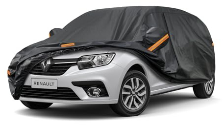 Kayme Bâche Voiture Étanche Respirante Compatible avec Dacia Sandero (2008-2025), 7 Couches Housse de Protection Voiture Extérieur, Contre Pluie Soleil Poussière avec Zip et Doublure en Coton.